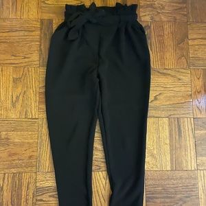 Black Paperbag Pants